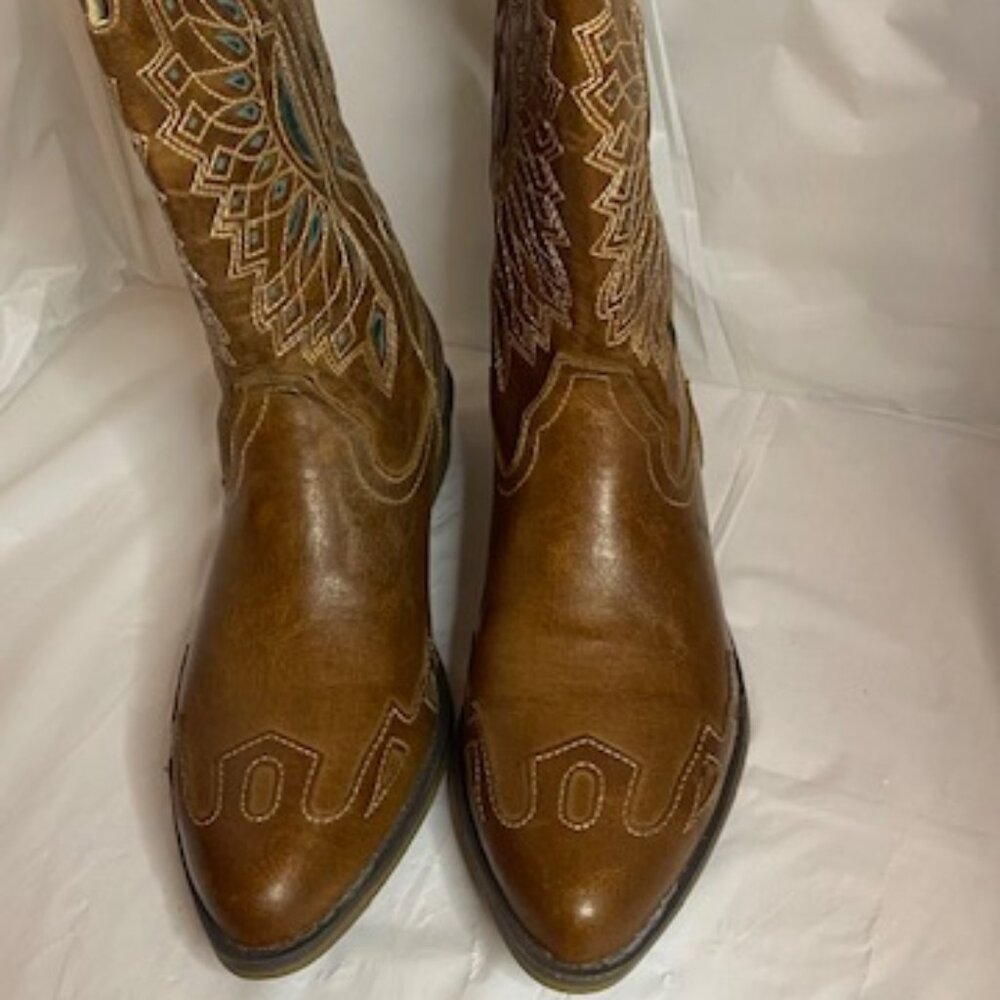 Coconuts Cowboy Women's Bandolero Brown Western Boots, size 8.5 M - Picture 3 of 8